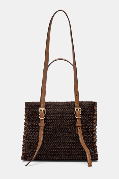 Medicine torebka koszyk damska pleciona brązowa