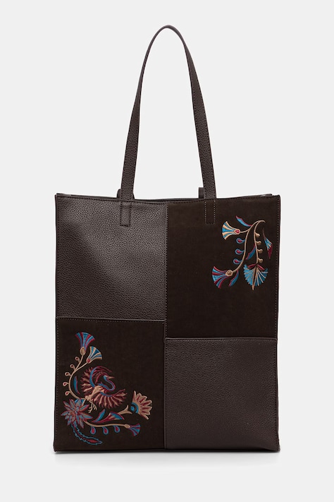 Shopperka damska z imitacji skóry brązowa RS26-TOD717