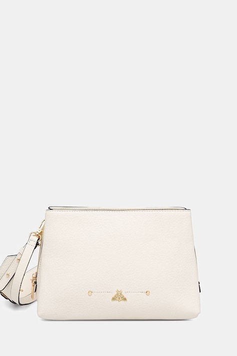 Medicine torebka crossbody damska z imitacji skóry beżowa