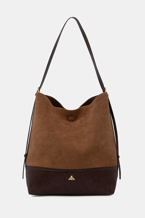 Medicine shopperka damska zamszowa brązowa