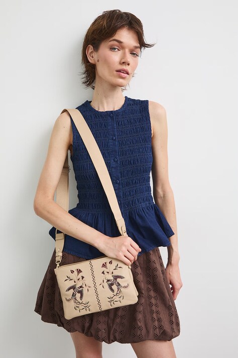 Medicine crossbody torba za žene od imitacije kože bež