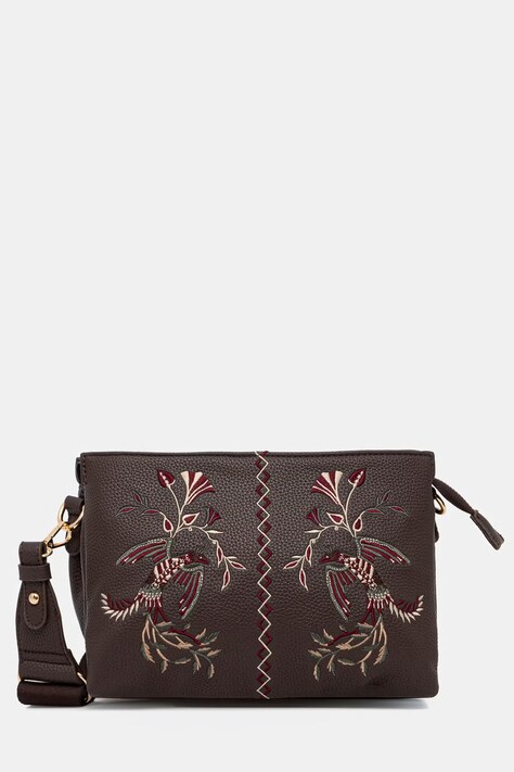Medicine torebka crossbody damska z imitacji skóry brązowa