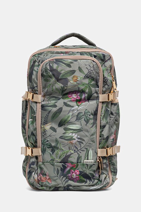 Medicine plecak travel damski kolor zielony duży wzorzysty