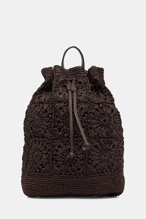 Medicine plecak worek damski pleciony brązowy