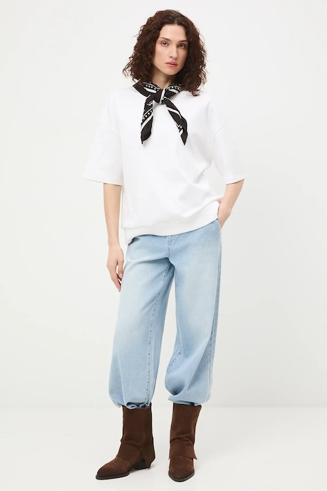 Bavlnené tričko dámske interlock bez vzoru béžová farba RS26-TSD040