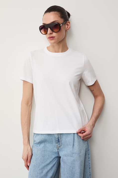 T-shirt damski bawełniany biały RS26-TSD050