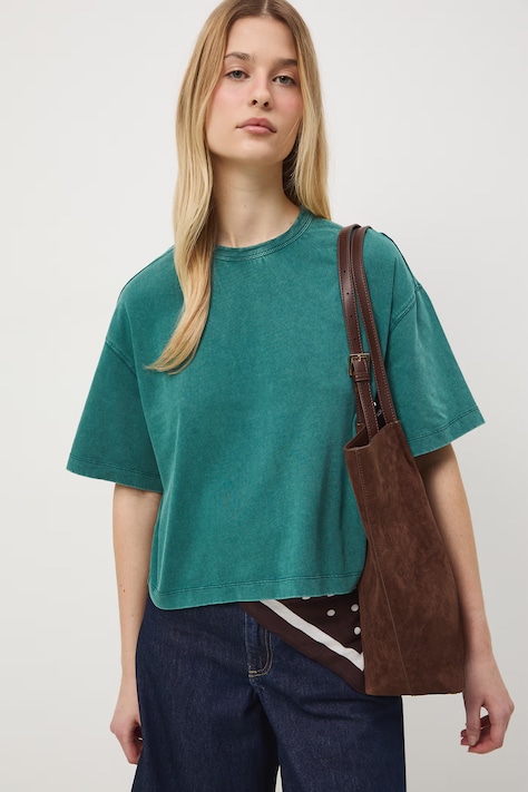 t-shirt damski bawełniany turkusowy RS26-TSD063