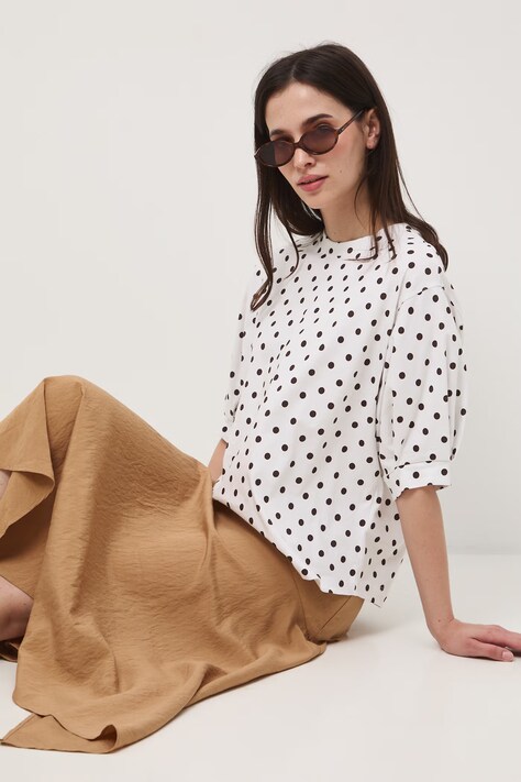 Medicine T-shirt damski bawełniany beżowy