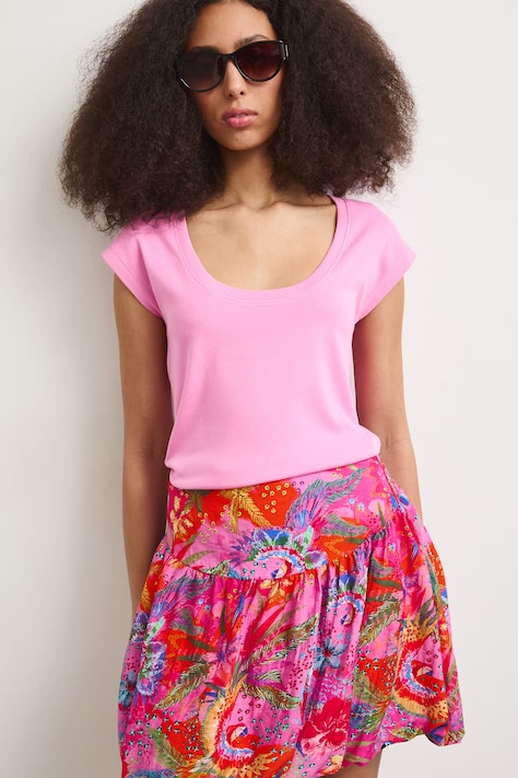 T-shirt damski z modalem różowy RS26-TSD090