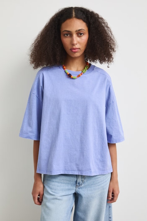 Medicine T-shirt oversize damski bawełniany fioletowy