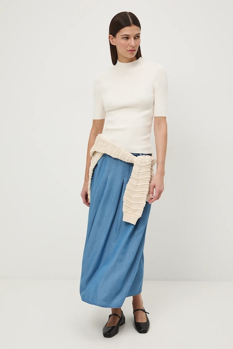 Tričko dámské s pruhy béžová barva RS26-TSD306