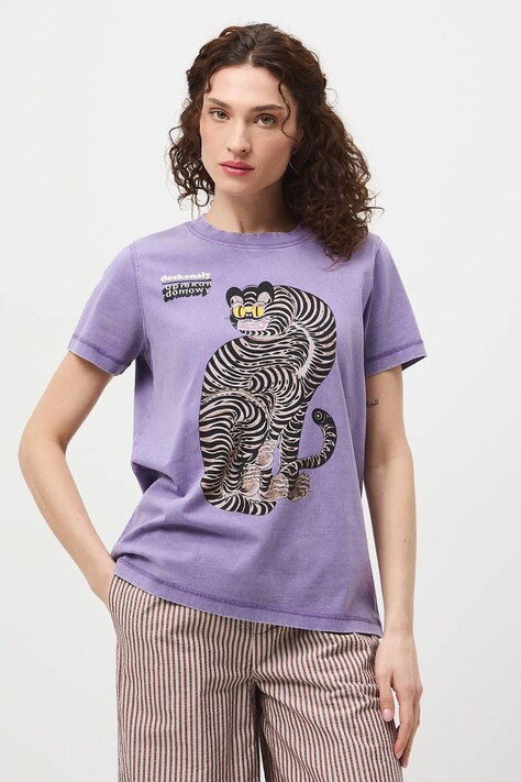 Medicine t-shirt damski bawełniany fioletowy