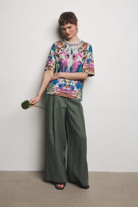 Medicine t-shirt oversize damski bawełniany zielony