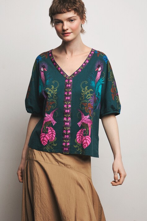 Medicine t-shirt oversize damski bawełniany turkusowy