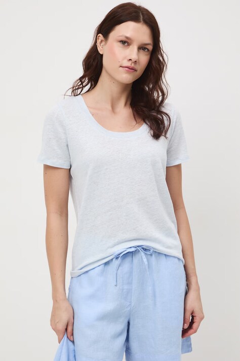 Medicine T-shirt damski lniany niebieski