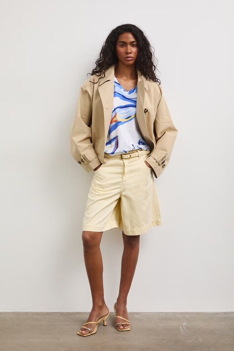 Medicine T-shirt oversize damski bawełniany z elastanem biały