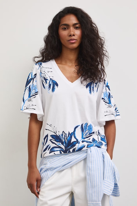 Tričko dámske bavlnené s motívom zeleniny biele RS26-TSD811