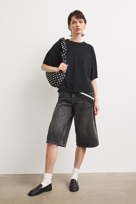 T-shirt męski bawełniany z elastanem czarny RS26-TSD814