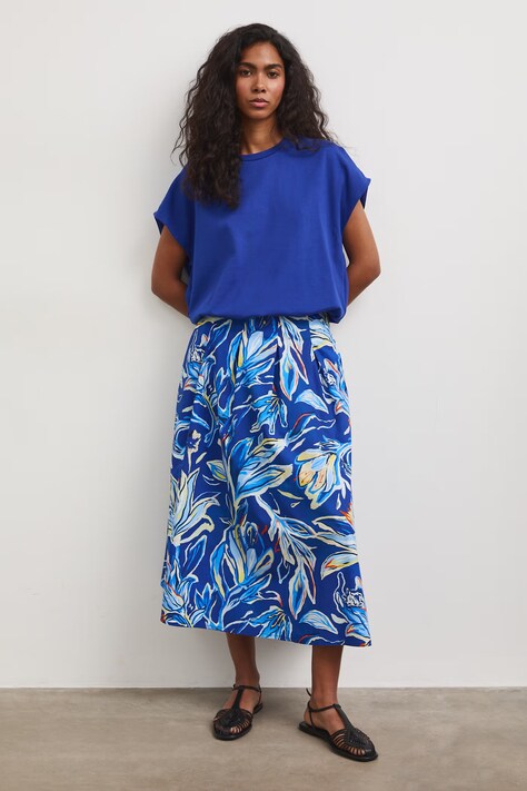 Medicine T-shirt oversize damski bawełniany z elastanem niebieski