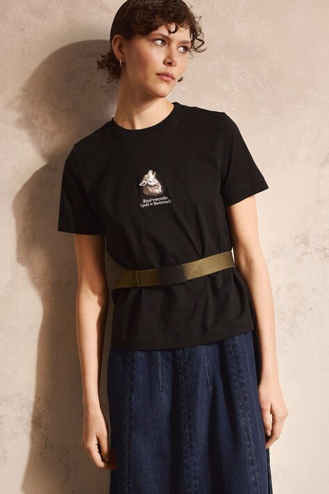 Medicine T-shirt damski bawełniany czarny