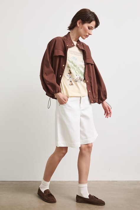 Medicine kratka majica ženska bombažna bež