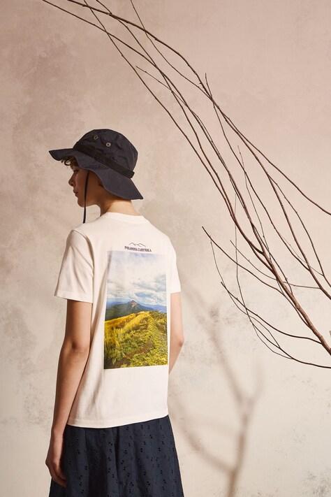 Medicine T-shirt damski bawełniany beżowy