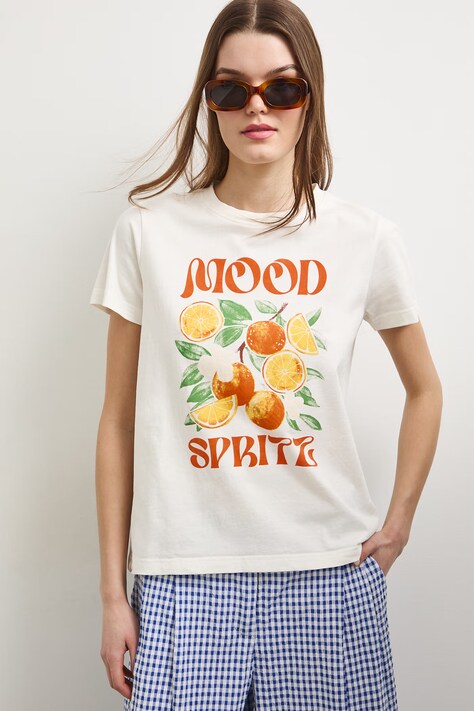 Medicine T-shirt damski bawełniany beżowy