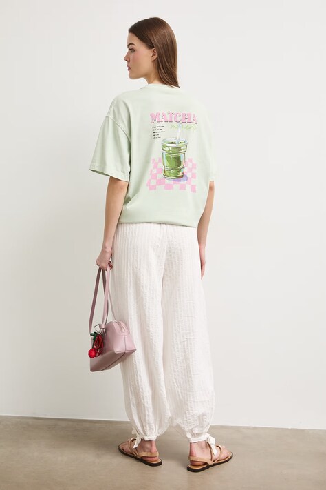 Medicine T-shirt oversize damski bawełniany zielony
