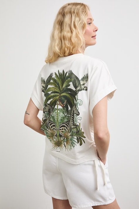 Medicine T-shirt oversize damski bawełniany beżowy