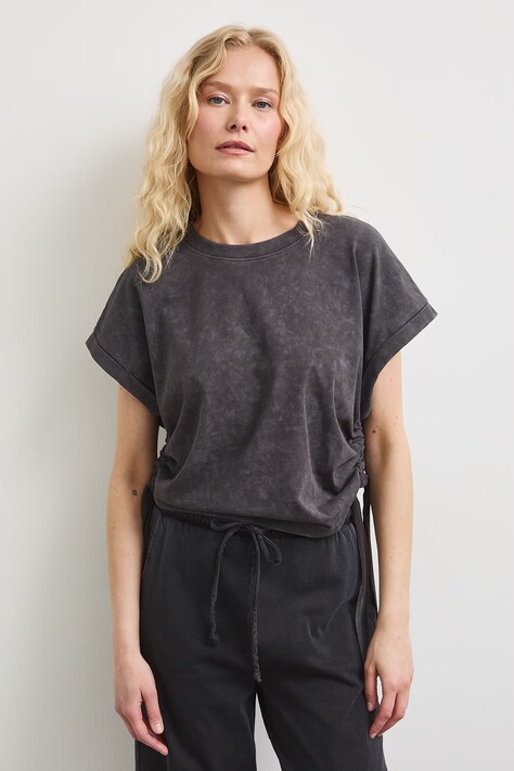 Medicine T-shirt oversize damski bawełniany szary