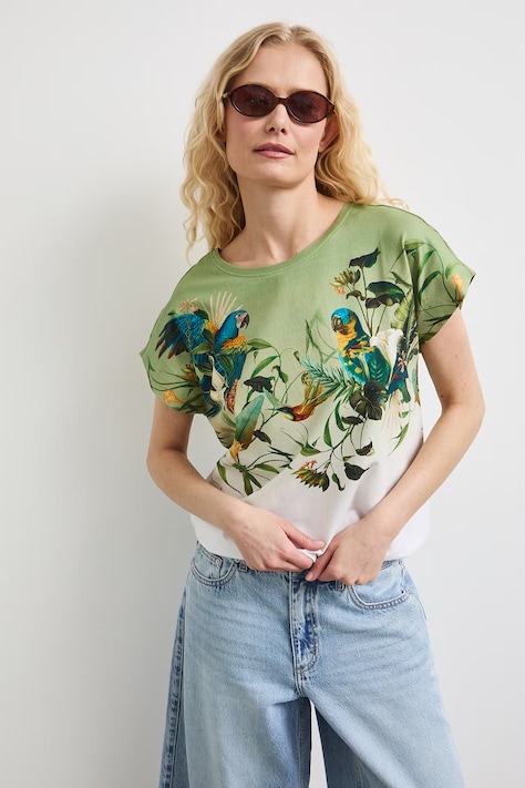 Medicine T-shirt damski bawełniany z elastanem multicolor