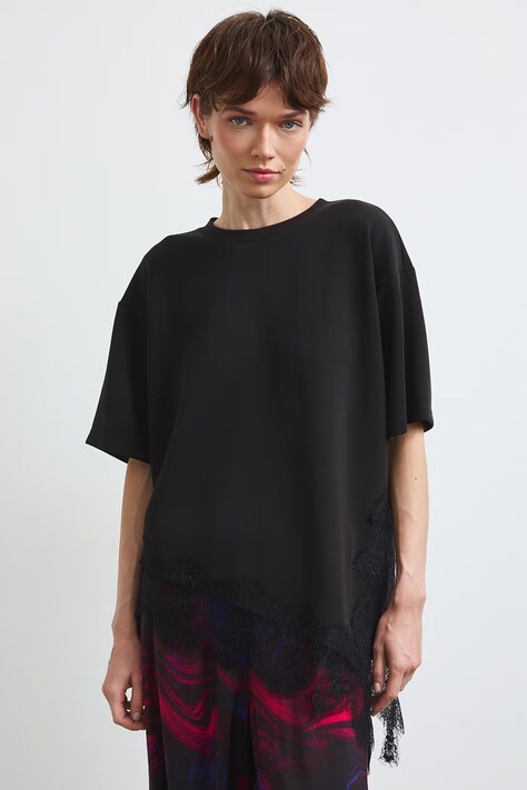 Oversize tričko dámske s modalom čierne RS26-TSDC09