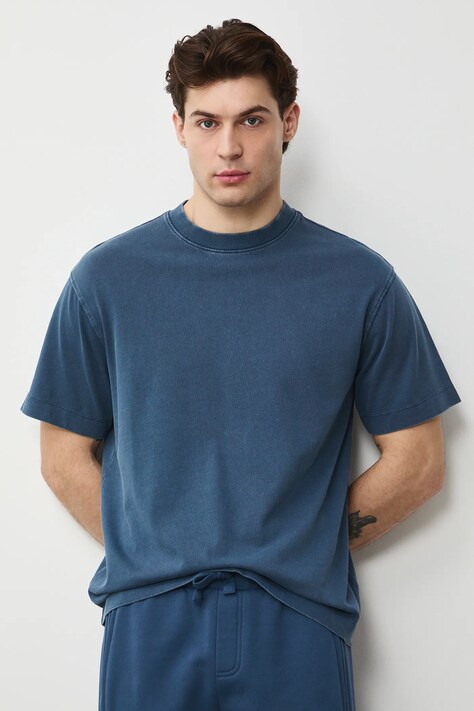 Medicine t-shirt bawełniany męski kolor granatowy gładki