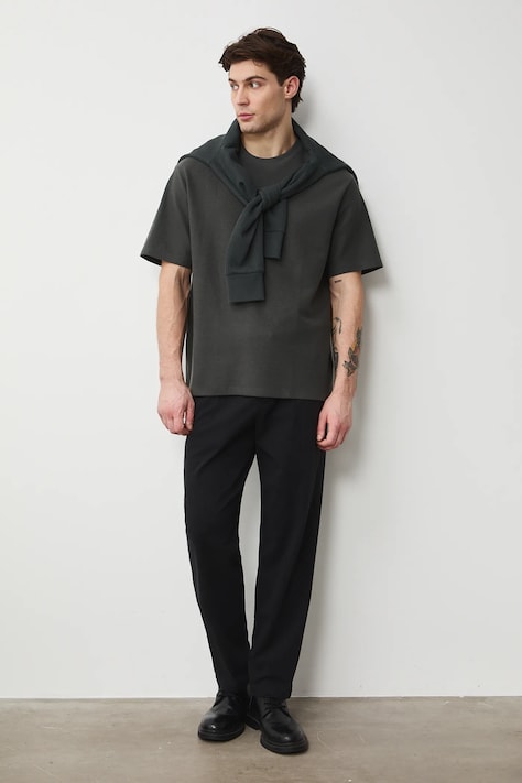 Tričko pánské se strukturou zelená barva RS26-TSM031