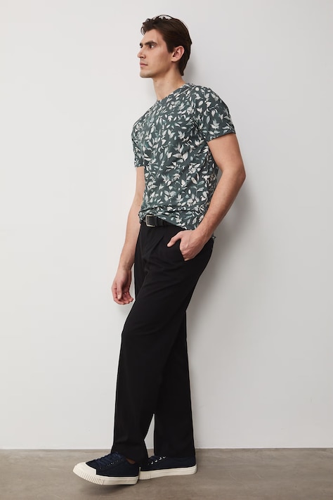 T-shirt męski bawełniany z elastanem zielony RS26-TSM051