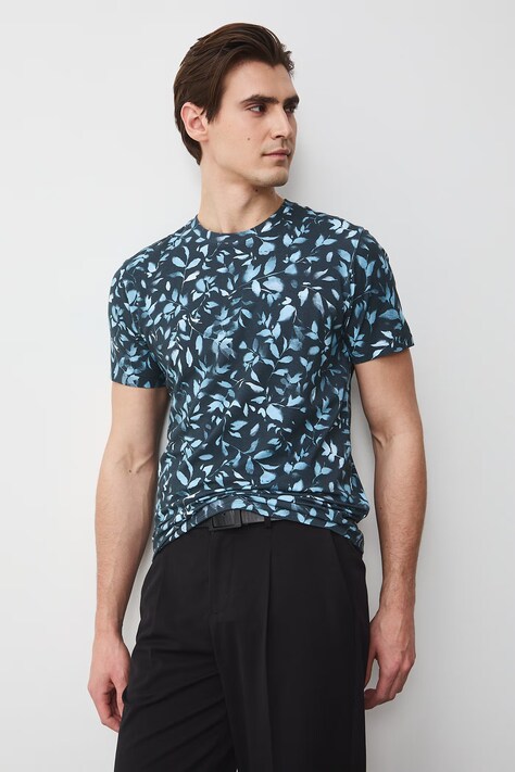 T-shirt męski bawełniany z elastanem szary RS26-TSM051