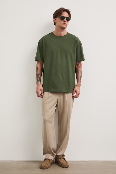 T-shirt męski bawełniany zielony RS26-TSM080