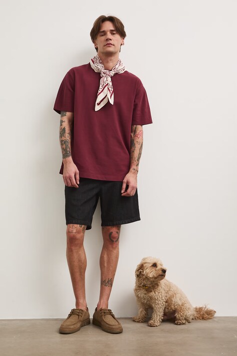 Medicine T-shirt męski bawełniany bordowy