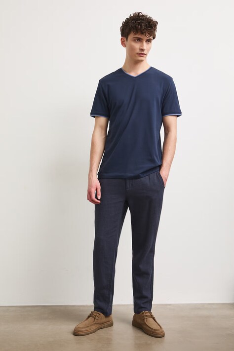 Medicine T-shirt męski bawełniany z elastanem granatowy