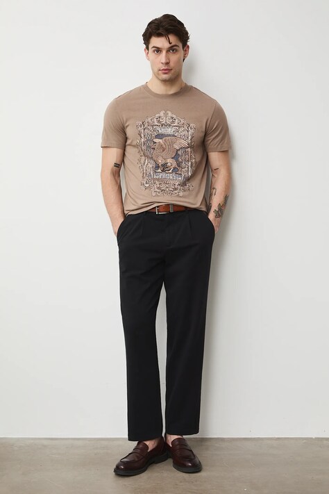 Medicine t-shirt bawełniany męski kolor brązowy z nadrukiem