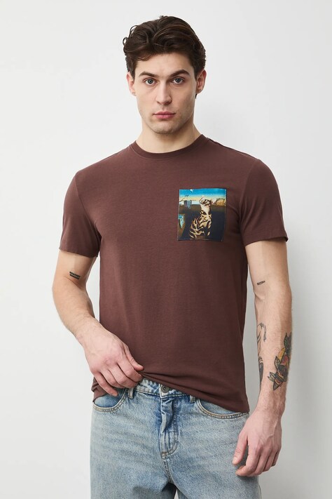 Medicine t-shirt męski kolor brązowy z nadrukiem