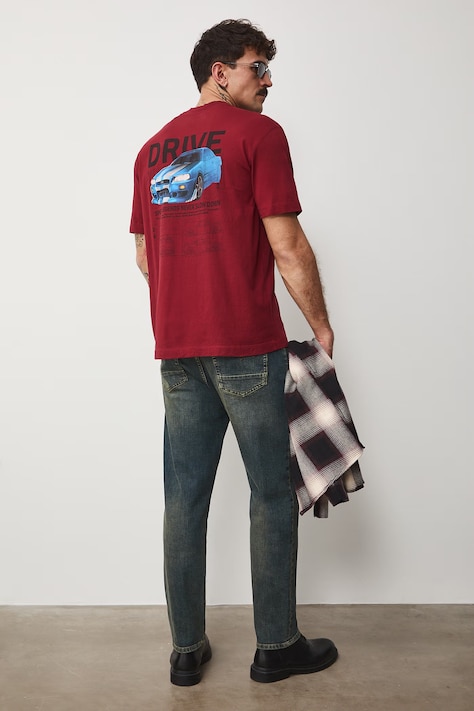 Medicine t-shirt bawełniany męski kolor bordowy z nadrukiem