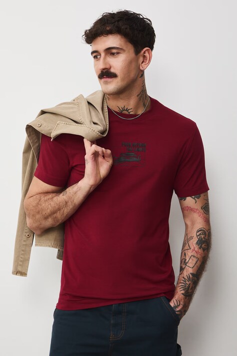 Medicine t-shirt bawełniany męski kolor bordowy z nadrukiem