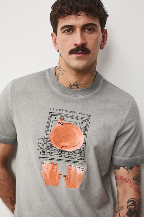 tričko pánske bavlnené by Paweł Szłotawa, Graphics Series sivé RS26-TSM457