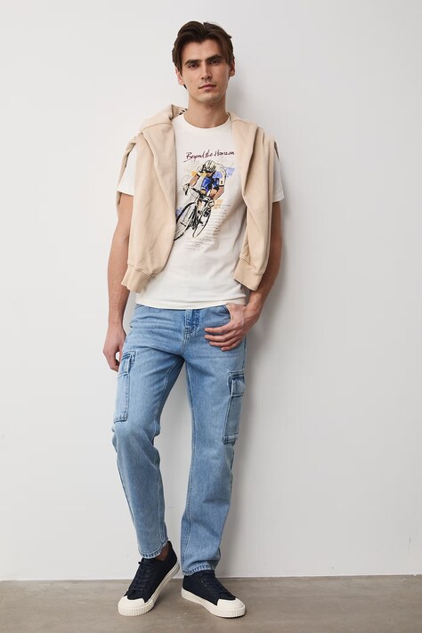 Medicine t-shirt męski bawełniany beżowy