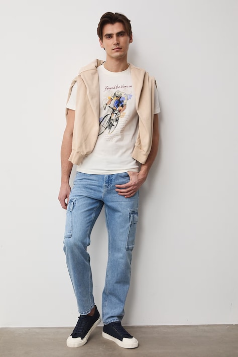 Medicine t-shirt męski bawełniany beżowy