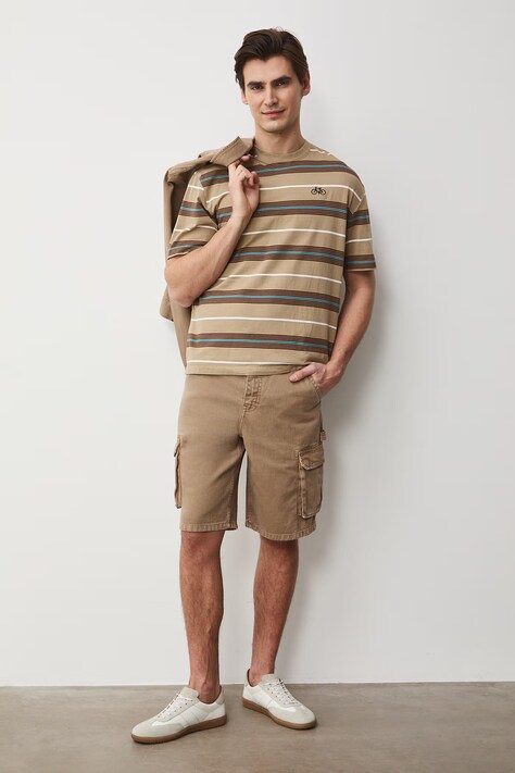 Medicine t-shirt męski bawełniany beżowy