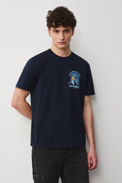 Medicine t-shirt damski bawełniany granatowy