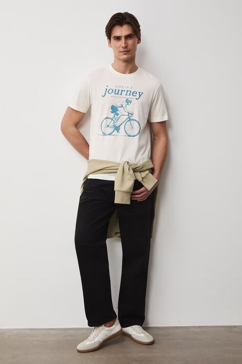 Medicine t-shirt męski bawełniany beżowy