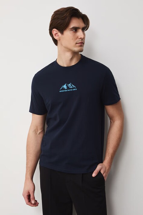 Medicine t-shirt męski bawełniany granatowy